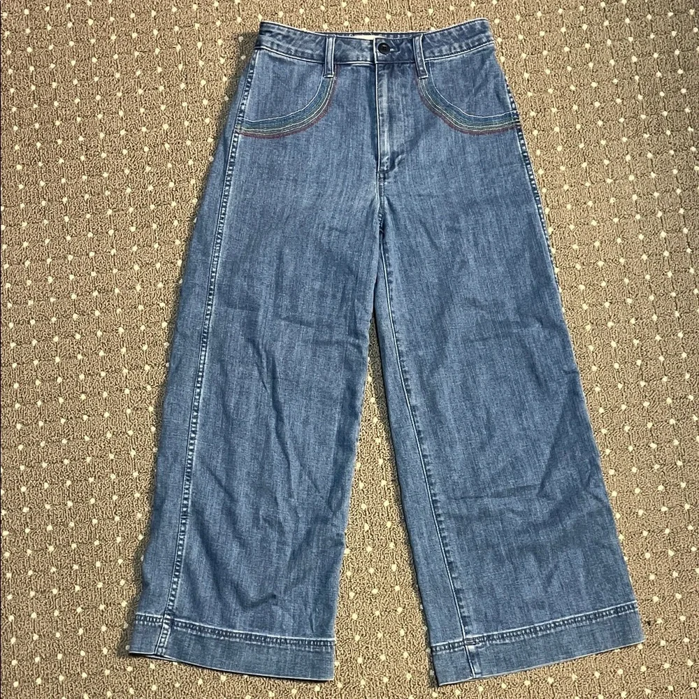 Madewell jeans with rainbow stitching | size 26 - Picture 1 of 4